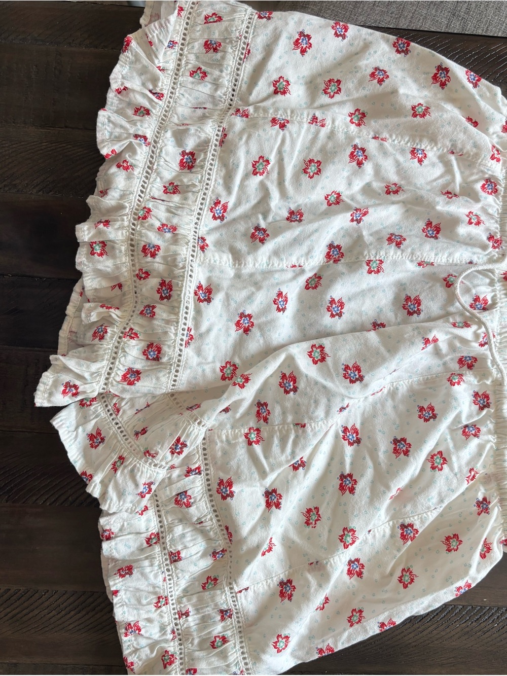 Free People Cream Shorts with Pink Florals - Picture 3 of 4